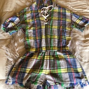 Multi-colored short jumpsuit